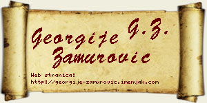 Georgije Zamurović vizit kartica